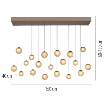 Pendul LED PURE POPUP maro Zuma Line 2589-97, 150x40 cm, 3W