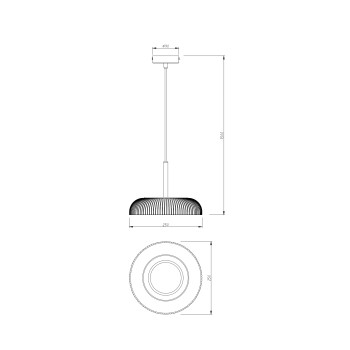 Pendul LED SOLVIA negru Zuma Line P230757601, D25 cm, 10W