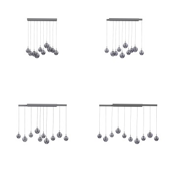 Pendul LED PURE E-INFINITY gri Zuma Line 2221-15, D35 cm, 7W