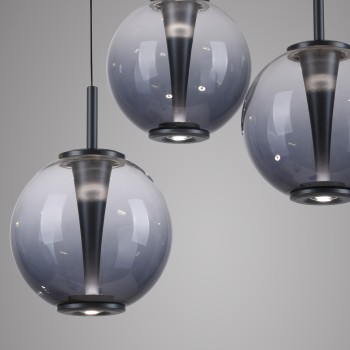 Pendul LED PURE E-INFINITY gri Zuma Line 2221-15, D35 cm, 7W