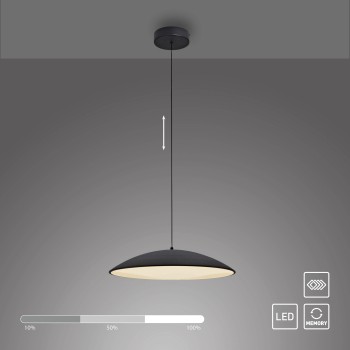 Pendul LED LENTE negru Zuma Line 14607-18, D50 cm, 23W
