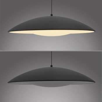 Pendul LED LENTE negru Zuma Line 14607-18, D50 cm, 23W