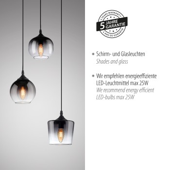 Pendul ZEA negru Zuma Line 15424-18, 120x38 cm, 3xE14