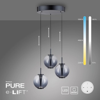 Pendul LED PURE E-INFINITY gri Zuma Line 2222-15, D50 cm, 7W