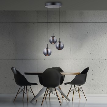 Pendul LED PURE E-INFINITY gri Zuma Line 2222-15, D50 cm, 7W