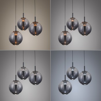 Pendul LED PURE E-INFINITY gri Zuma Line 2222-15, D50 cm, 7W