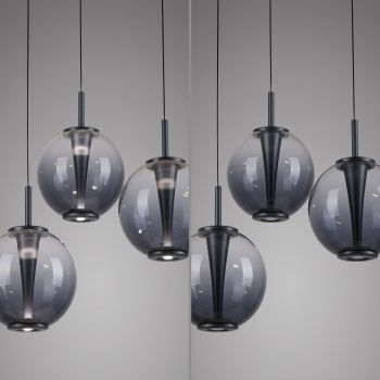 Pendul LED PURE E-INFINITY gri Zuma Line 2222-15, D50 cm, 7W