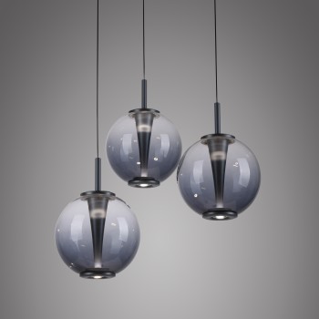 Pendul LED PURE E-INFINITY gri Zuma Line 2222-15, D50 cm, 7W