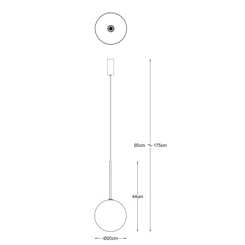 Pendul MILAN auriu Zuma Line P0606-01B-2GAC, D20 cm, 1xG4