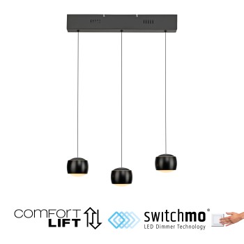 Pendul LED BALLINI negru Zuma Line 15261-18, 220x10 cm, 22W