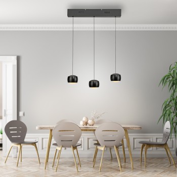 Pendul LED BALLINI negru Zuma Line 15261-18, 220x10 cm, 22W