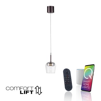Pendul LED Q-KON argintiu Zuma Line 2741-21, D21 cm, 9W
