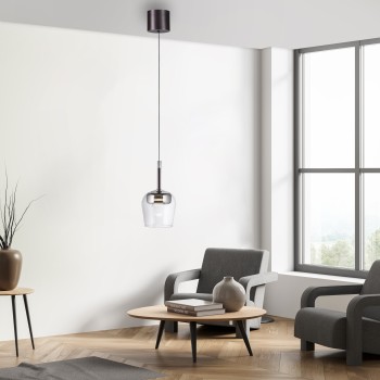 Pendul LED Q-KON argintiu Zuma Line 2741-21, D21 cm, 9W