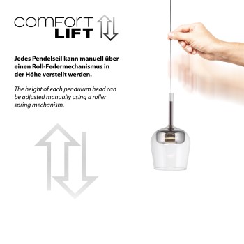 Pendul LED Q-KON argintiu Zuma Line 2741-21, D21 cm, 9W
