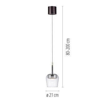 Pendul LED Q-KON argintiu Zuma Line 2741-21, D21 cm, 9W