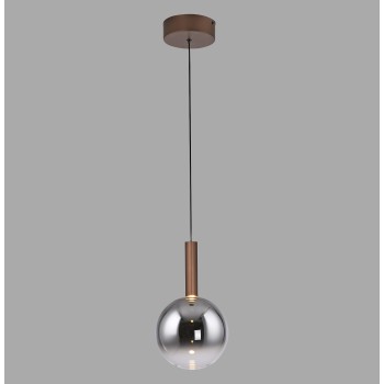 Pendul LED BOWL maro Zuma Line 2284-23, D20 cm, 7.4W