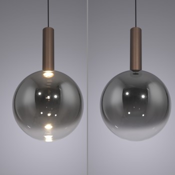 Pendul LED BOWL maro Zuma Line 2284-23, D20 cm, 7.4W