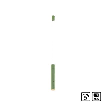 Pendul LED ATTACH verde deschis Zuma Line 18281-43, 200x4 cm, 3W