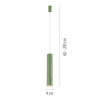 Pendul LED ATTACH verde deschis Zuma Line 18281-43, 200x4 cm, 3W