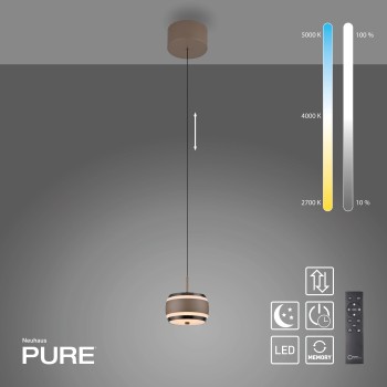 Pendul LED PURE FALLING RINGS maro Zuma Line 2503-97, D13 cm, 8W