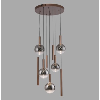 Pendul LED BOWL maro Zuma Line 2287-23, D63 cm, 7W