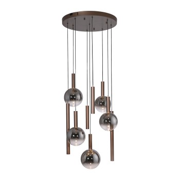 Pendul LED BOWL maro Zuma Line 2287-23, D63 cm, 7W