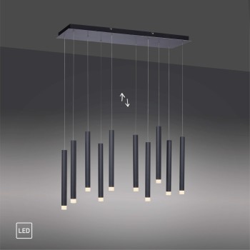 Pendul LED BRUNO negru Zuma Line 15206-18, 120x30 cm, 52W