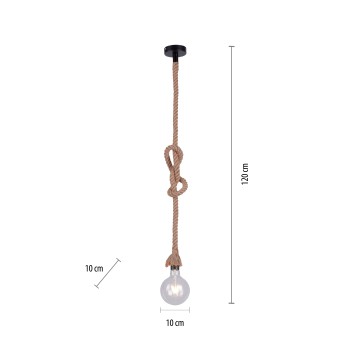 Pendul ROPE maro Zuma Line 15481-18, D10 cm, 1xE27
