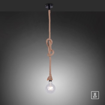 Pendul ROPE maro Zuma Line 15481-18, D10 cm, 1xE27