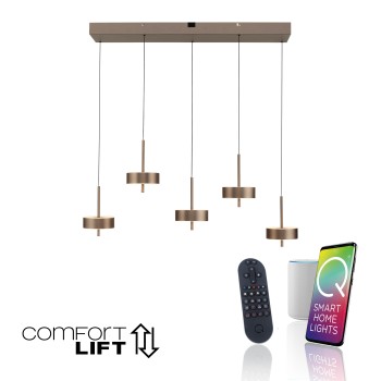 Pendul LED Q-ROTATE maro metalic inchis Zuma Line 2249-34, 95x31 cm, 9W