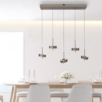 Pendul LED Q-ROTATE maro metalic inchis Zuma Line 2249-34, 95x31 cm, 9W