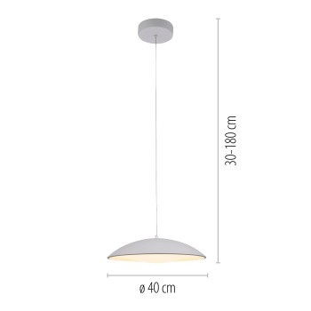 Pendul LED LENTE alb Zuma Line 14606-16, D40 cm, 17W