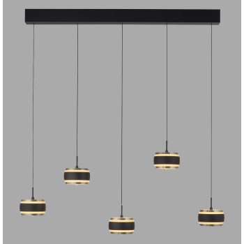 Pendul LED PURE FALLING RINGS negru Zuma Line 2504-18, 101x13 cm, 8W