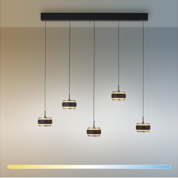 Pendul LED PURE FALLING RINGS negru Zuma Line 2504-18, 101x13 cm, 8W