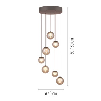 Pendul LED PURE POPUP maro Zuma Line 2587-97, D40 cm, 3W
