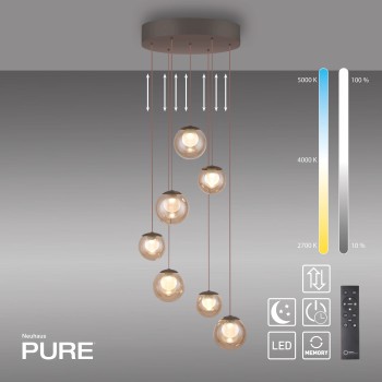 Pendul LED PURE POPUP maro Zuma Line 2587-97, D40 cm, 3W