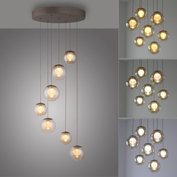Pendul LED PURE POPUP maro Zuma Line 2587-97, D40 cm, 3W