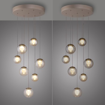 Pendul LED PURE POPUP maro Zuma Line 2587-97, D40 cm, 3W
