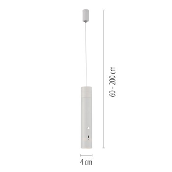 Pendul LED ATTACH alb Zuma Line 18281-16, 200x4 cm, 3W