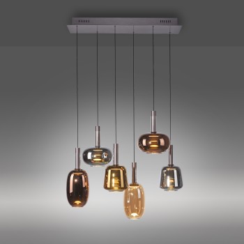 Pendul LED IRIDES multicolor Zuma Line 2681-70, 90x42 cm, 9W