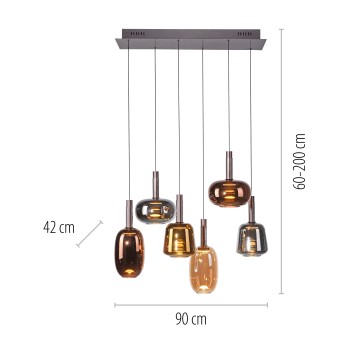 Pendul LED IRIDES multicolor Zuma Line 2681-70, 90x42 cm, 9W
