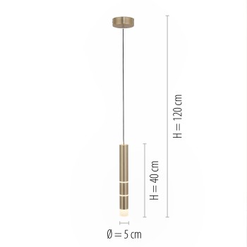Pendul LED PURE-VEGA alama mata Zuma Line 2211-60, D12 cm, 10W