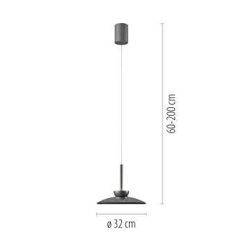 Pendul LED PURE MOON gri Zuma Line 2191-15, D32 cm, 15.7W