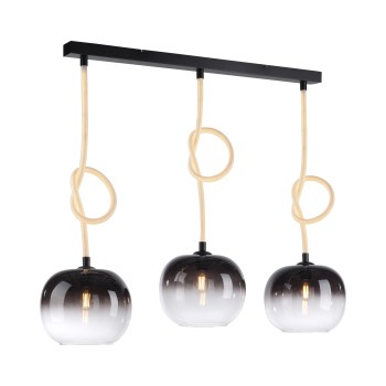 Pendul LUMA negru Zuma Line 2411-18, 100x30 cm, 3xE27