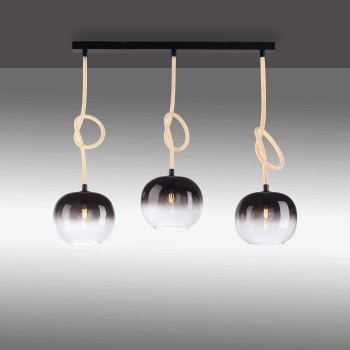 Pendul LUMA negru Zuma Line 2411-18, 100x30 cm, 3xE27