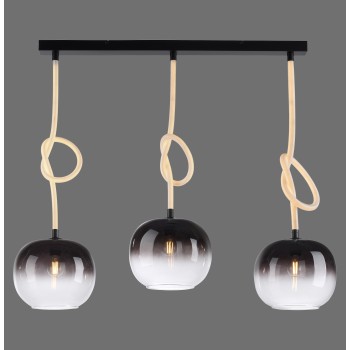 Pendul LUMA negru Zuma Line 2411-18, 100x30 cm, 3xE27