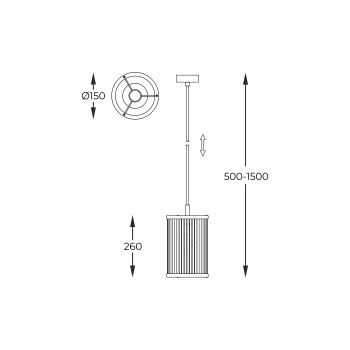 Pendul SERGIO crom Zuma Line P0528-01F-F4AC, D15 cm, 1xE14