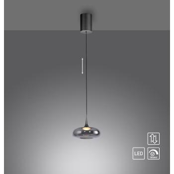 Pendul LED POSH gri Zuma Line 15692-15, D22 cm, 7.4W