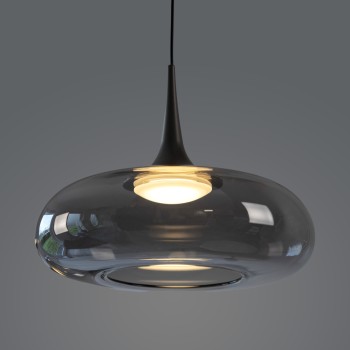 Pendul LED POSH gri Zuma Line 15692-15, D22 cm, 7.4W