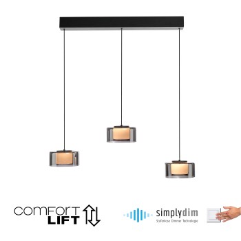 Pendul LED RIKA negru Zuma Line 2113-18, 71x15 cm, 20W